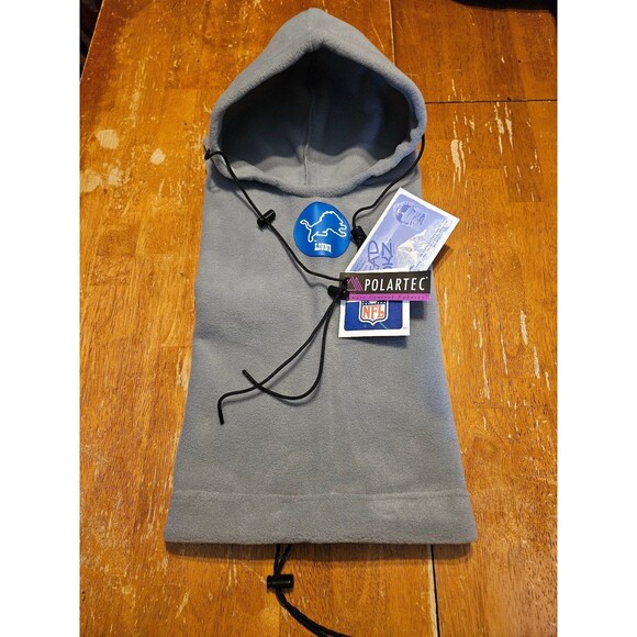 Detroit Lions NFL Polartec Head Sokz New W/ Tags Hoodie Beanie Neckwarmer - Picture 3 of 6